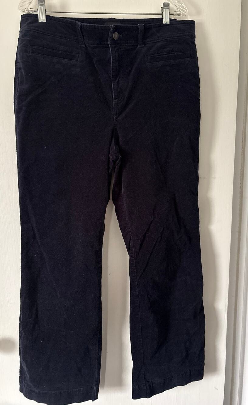 Talbots Blue Corduroy Bootcut/Flare Leg Pants Size 14 36 x 30 Cotton Stretch